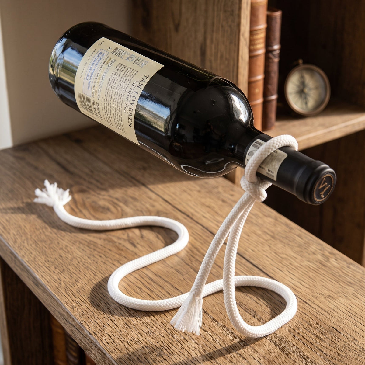 Porte-bouteille en corde suspendue – Support à vin gravité magique