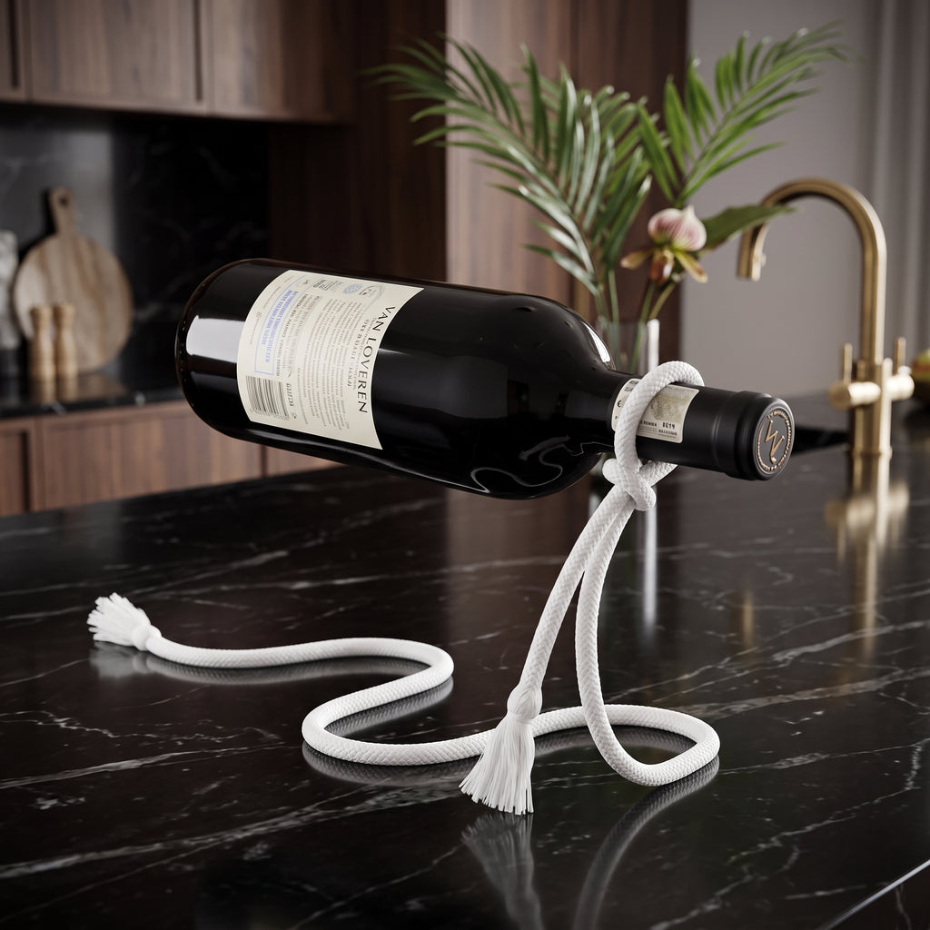 Porte-bouteille en corde suspendue – Support à vin gravité magique